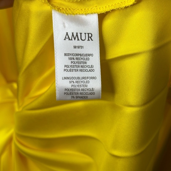 NWOT Amur Viv Mitered Pleating Dress in Yellow Tang Size 00 NWOT - Picture 9 of 14